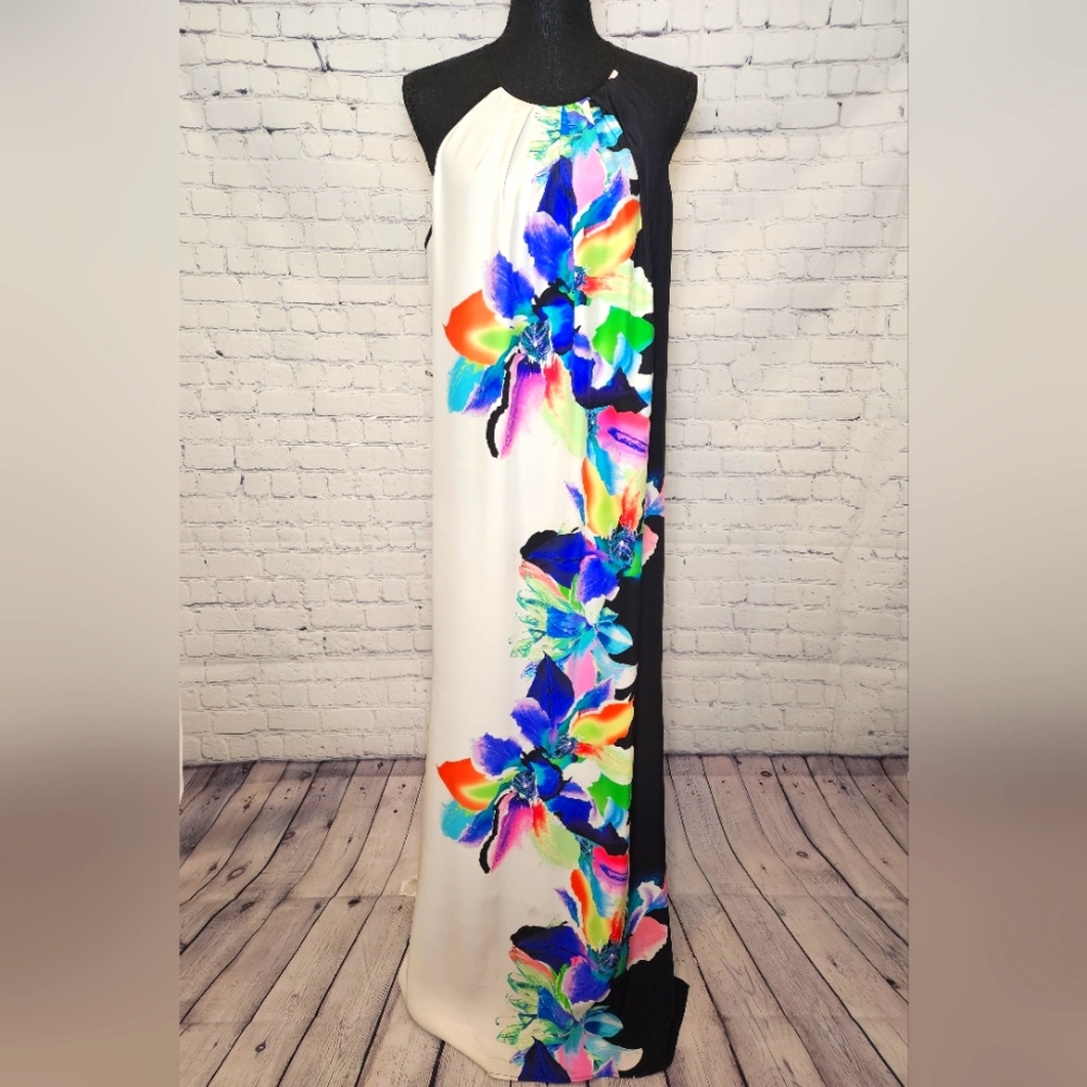 Amanda Uprichard Maxi Dress, Black +white, Size Large